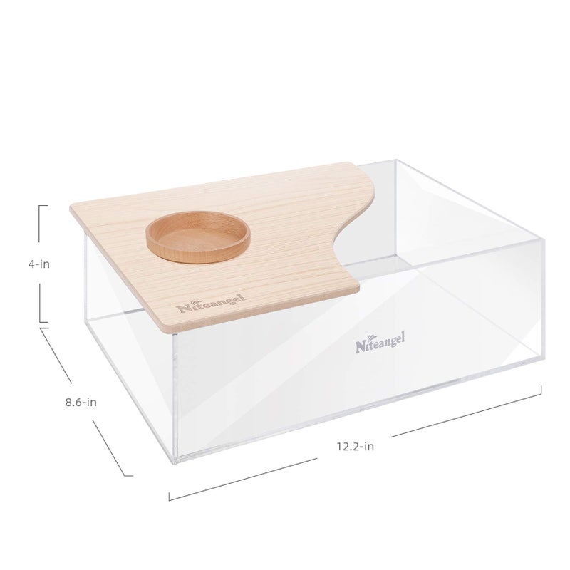 Niteangel Animal Sand-Bath Box: - Acrylic Critter's Sand Bath Shower Room & Digging Sand Container for Hamsters Mice Lemming Gerbils or Other Small Pets (Rectangle, Burlywood) - Image 5